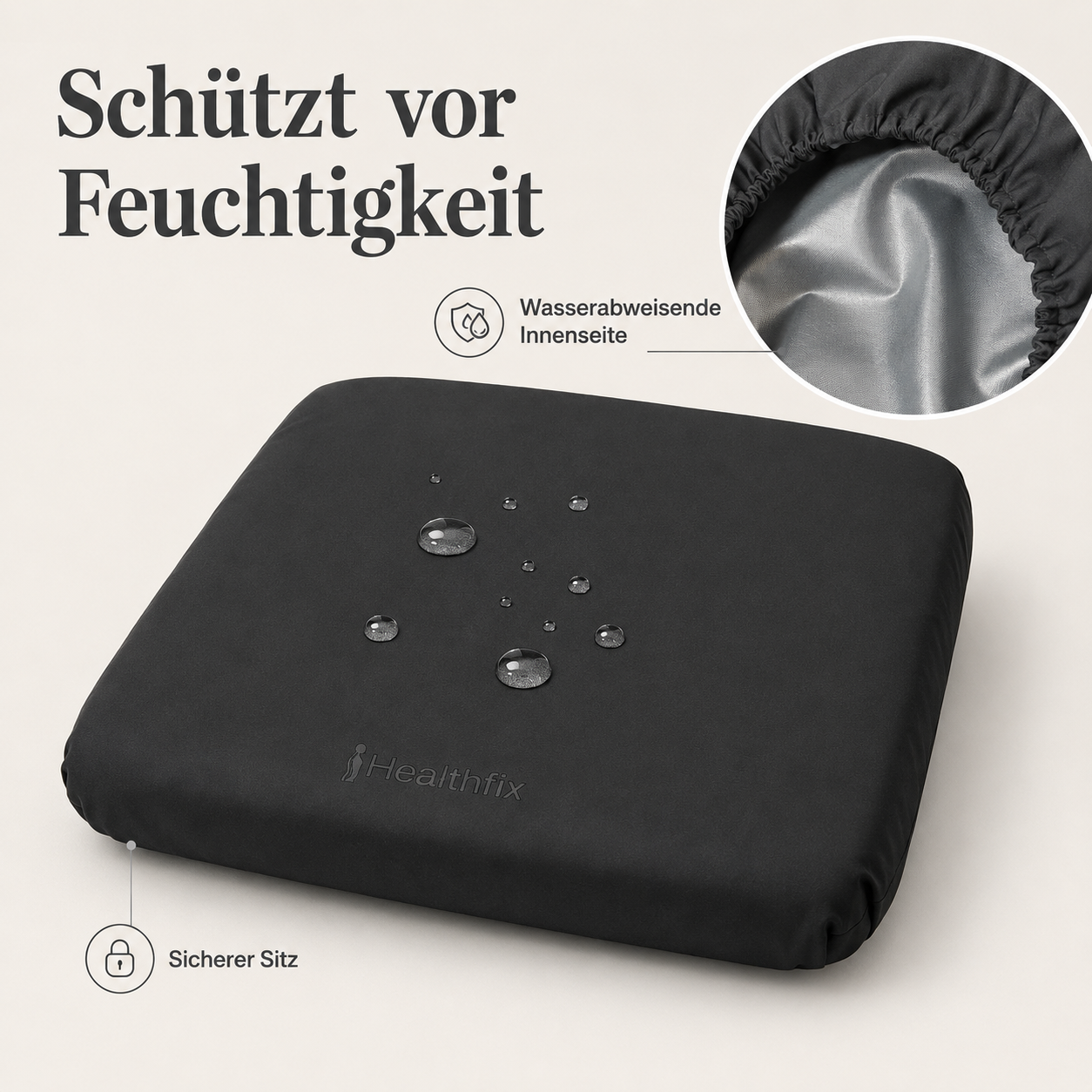 Healthfix® Premium Inkontinenzbezug – hygienischer Schutzbezug für dein Sitzkissen