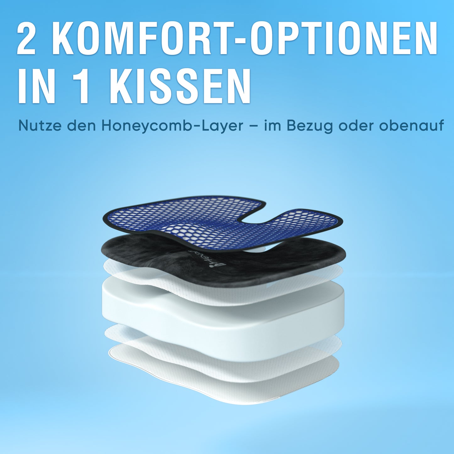Orthopädisches Steißbeinkissen mit Honeycomb-Layer