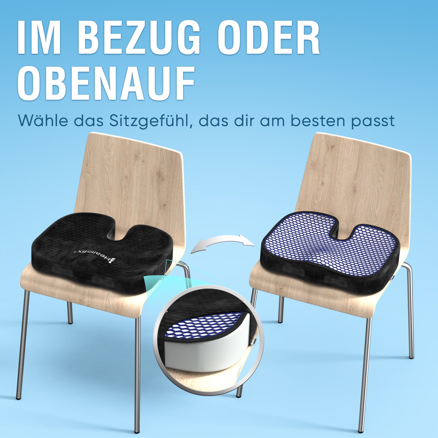 Orthopädisches Steißbeinkissen mit Honeycomb-Layer
