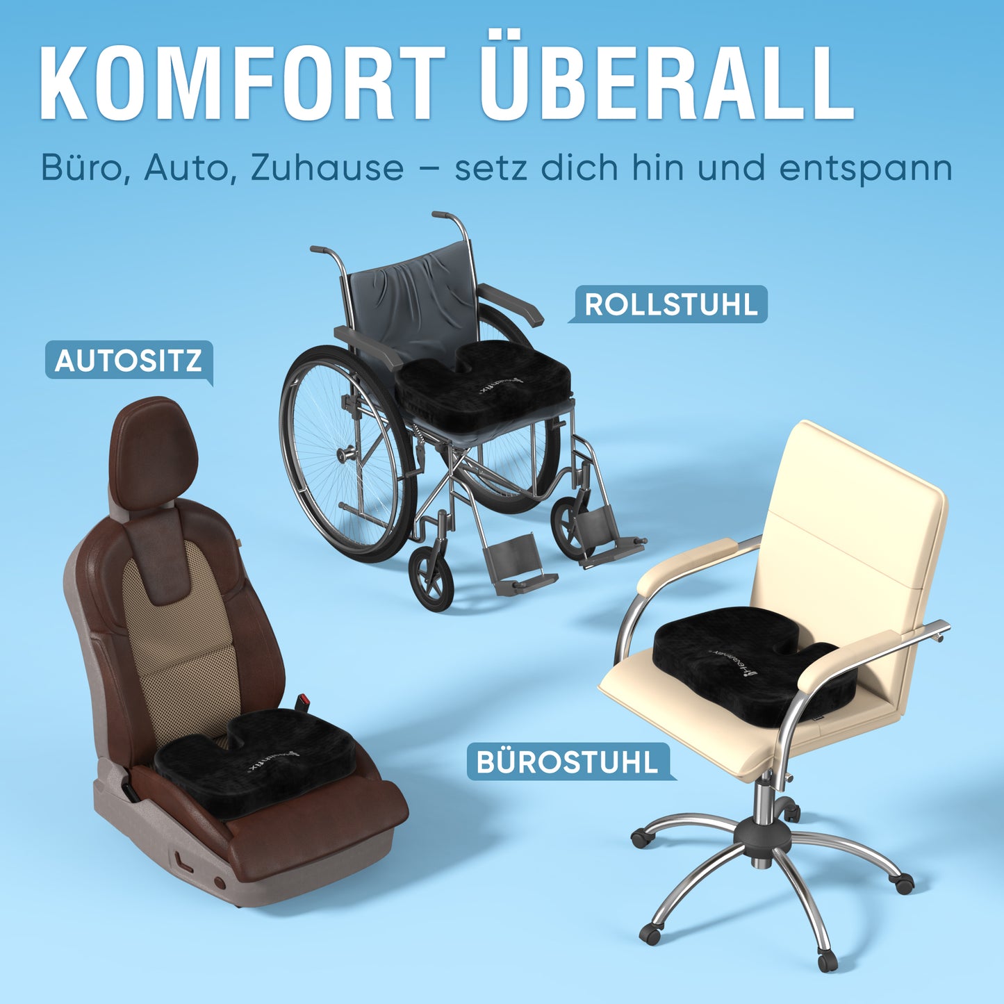 Orthopädisches Steißbeinkissen mit Honeycomb-Layer