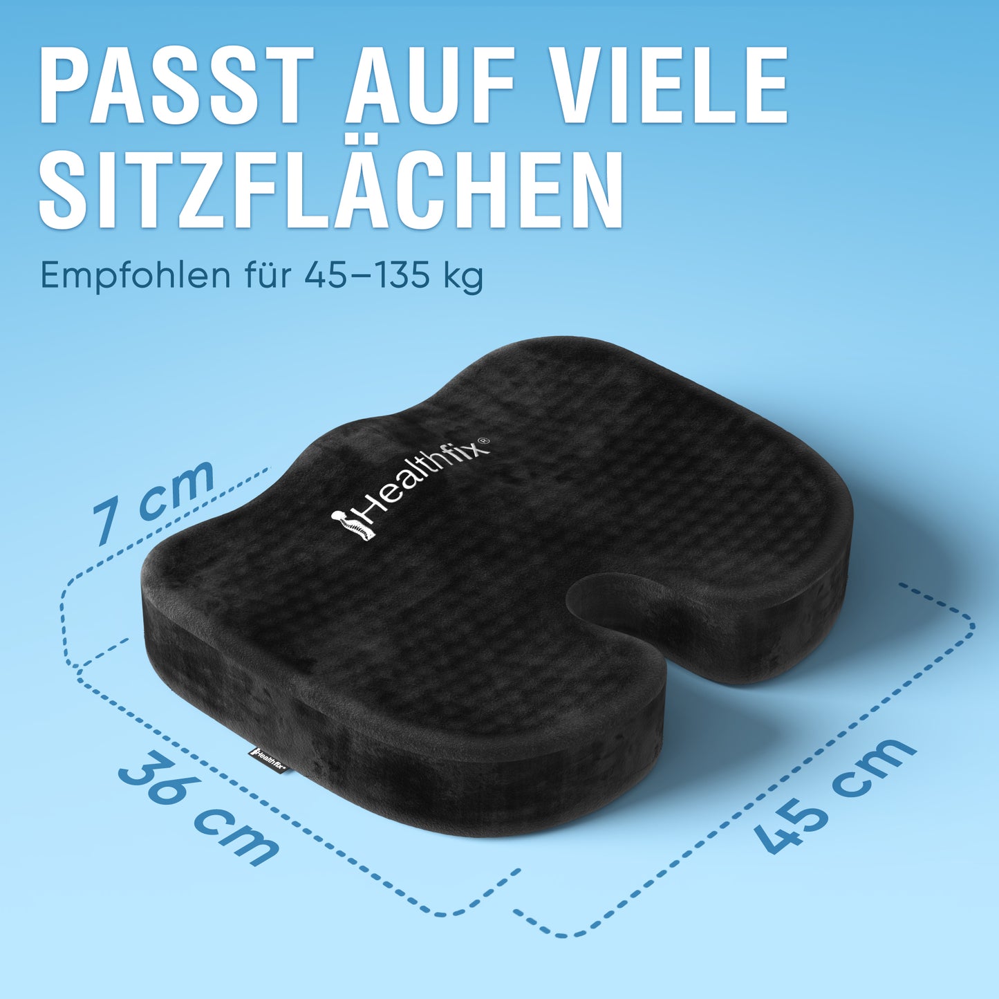 Orthopädisches Steißbeinkissen mit Honeycomb-Layer
